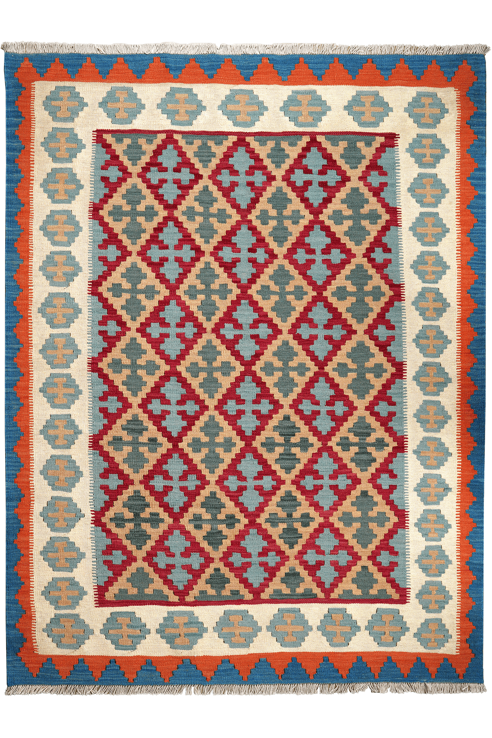 Kelim Gashgai — Handmade, 149x194 cm, Multicolor, 100% Virgin Wool | Main view