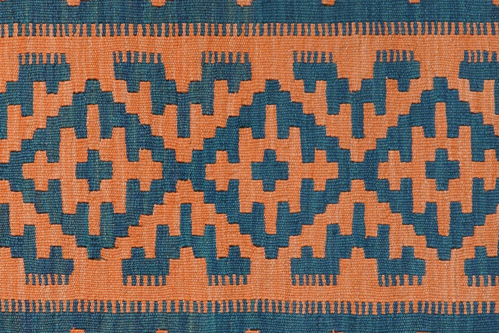 Kelim Gashgai — Handmade, 100x148 cm, Orange, 100% Virgin Wool | View 5