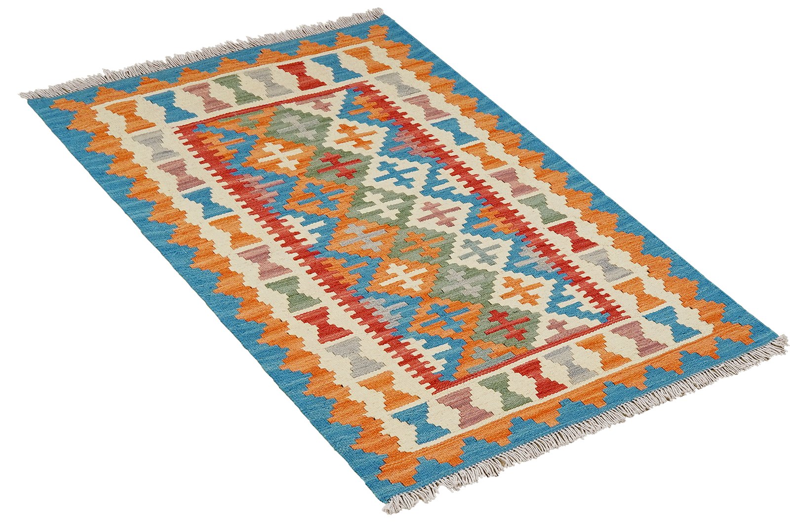 Kelim Gashgai — Handmade, 84x124 cm, Red, 100% Virgin Wool | View 4