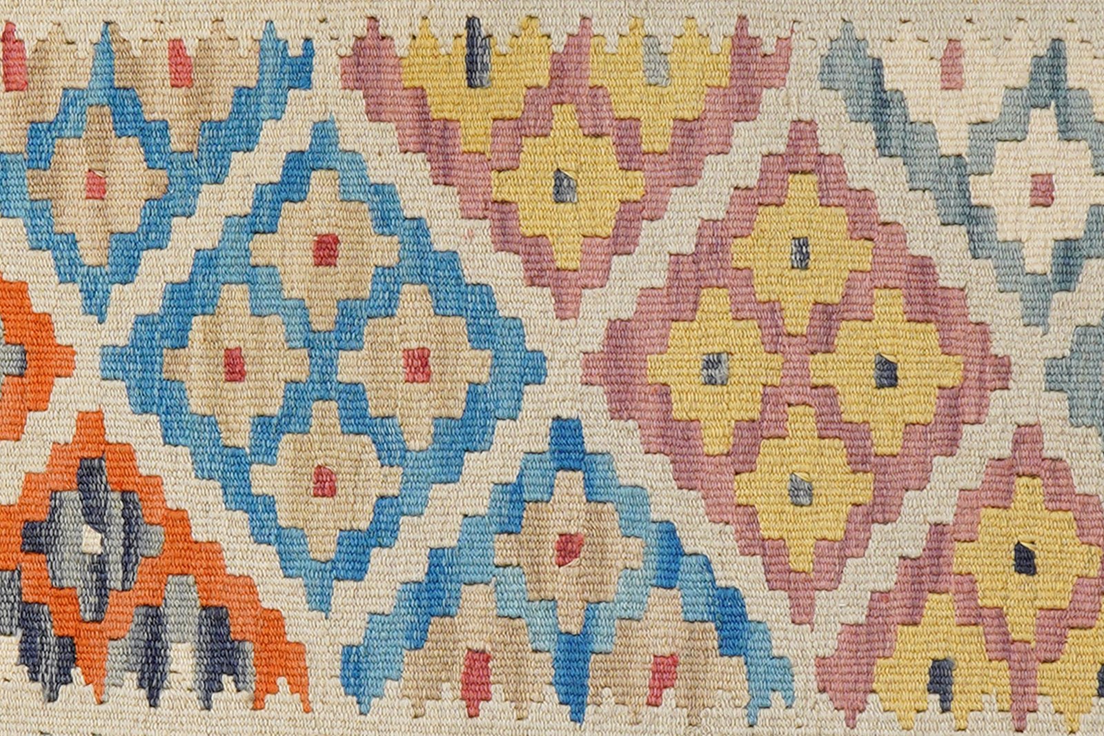 Kelim Gashgai — Handmade, 84x127 cm, Beige, 100% Virgin Wool | View 5