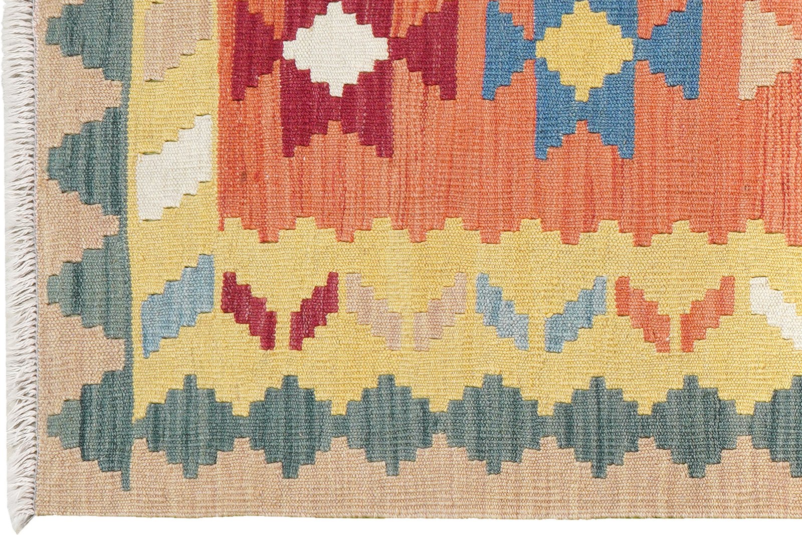 Kelim Gashgai — Handmade, 82x194 cm, Red, 100% Virgin Wool | View 3