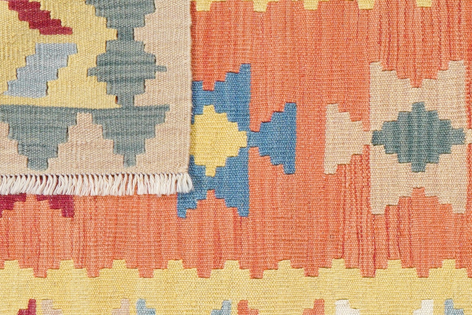 Kelim Gashgai — Handmade, 82x194 cm, Red, 100% Virgin Wool | View 6