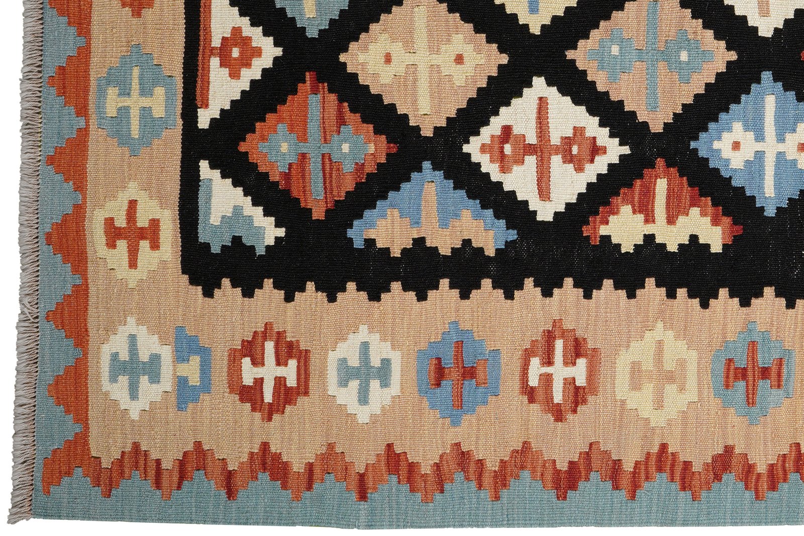 Kelim Gashgai — Handmade, 156x204 cm, Black, 100% Virgin Wool | View 3