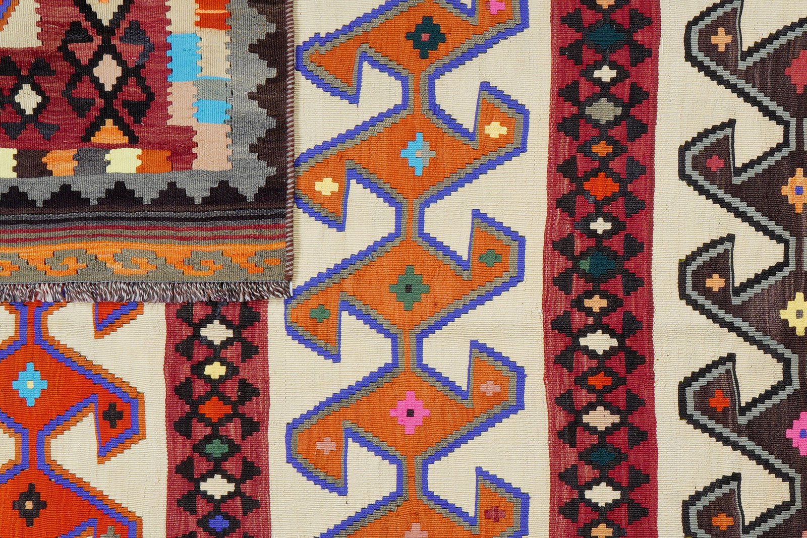Kelim Gashgai Old — Handmade, 149x259 cm, Multicolor, 100% Virgin Wool | View 6