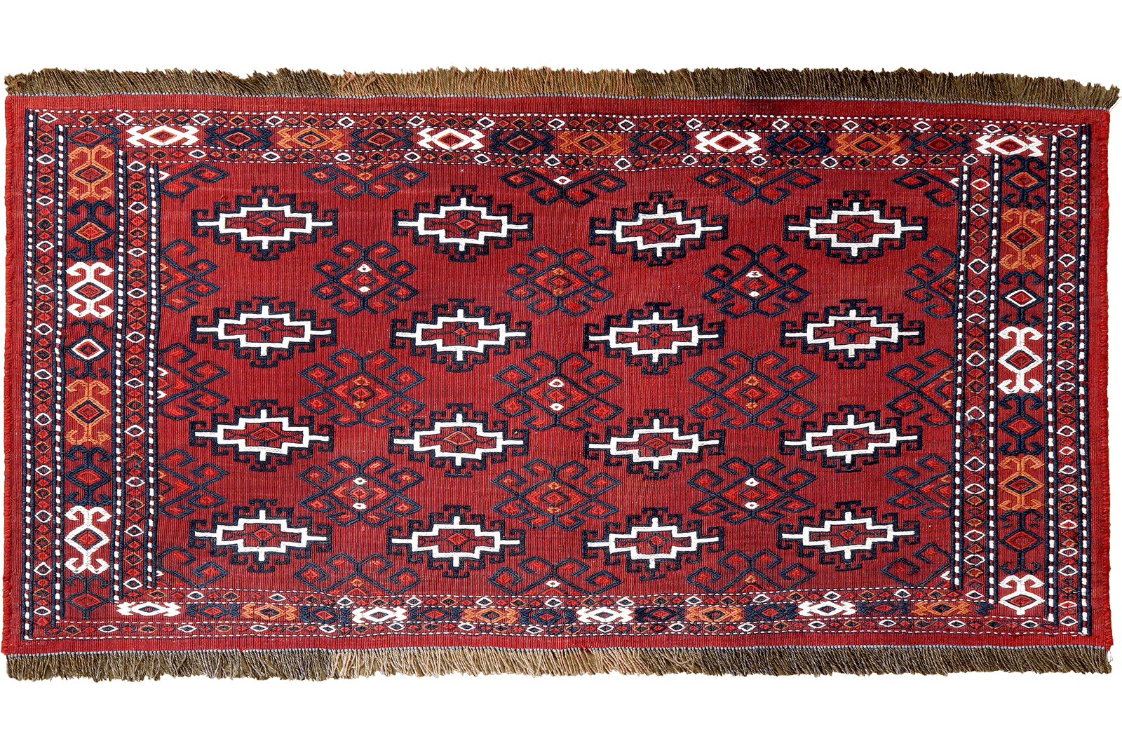 Kelim Turkman — Handmade, 103x52 cm, Red, 100% Virgin Wool | Main view