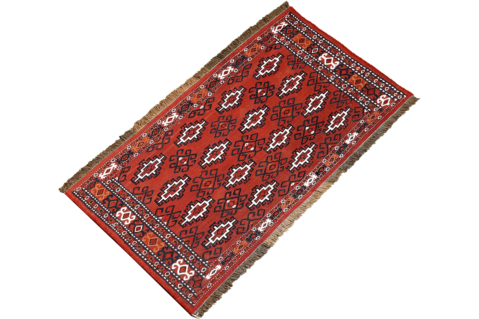 Kelim Turkman — Handmade, 103x52 cm, Red, 100% Virgin Wool | View 4