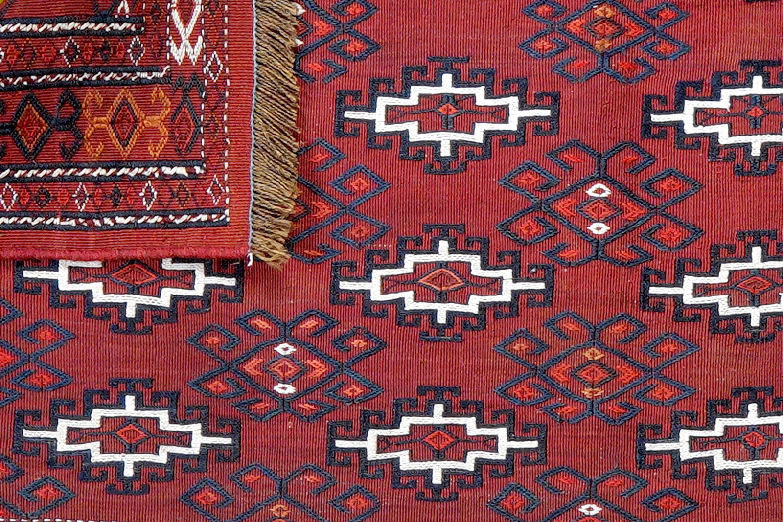 Kelim Turkman — Handgefertigt, 52x103 cm, Rot, 100% Virgin Wool | View 7