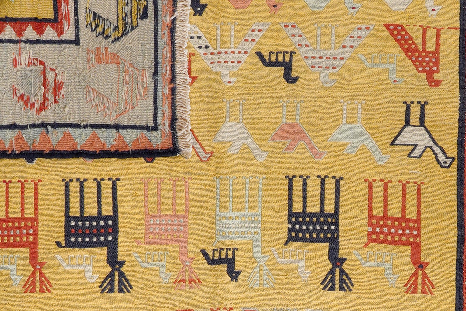 Sumak Shahsavan — Handmade, 118x156 cm, Yellow, 100% Virgin Wool | View 6