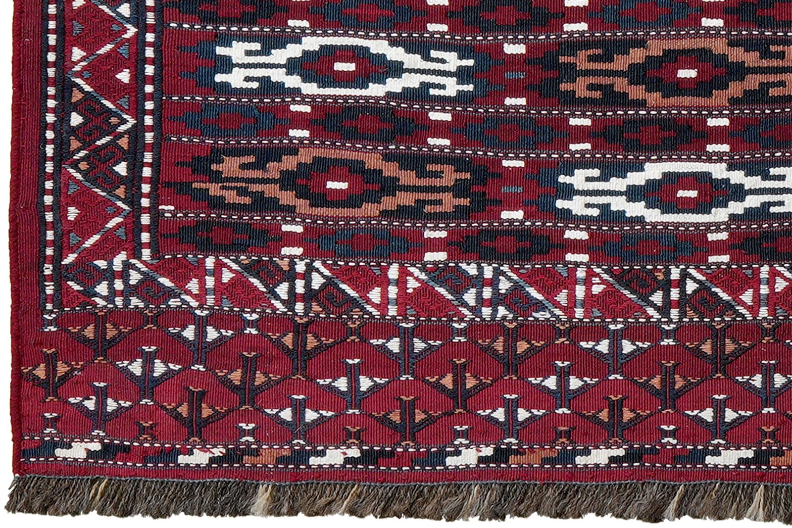 Kelim Turkman — Handmade, 114x60 cm, Multicolor, 100% Virgin Wool | View 3