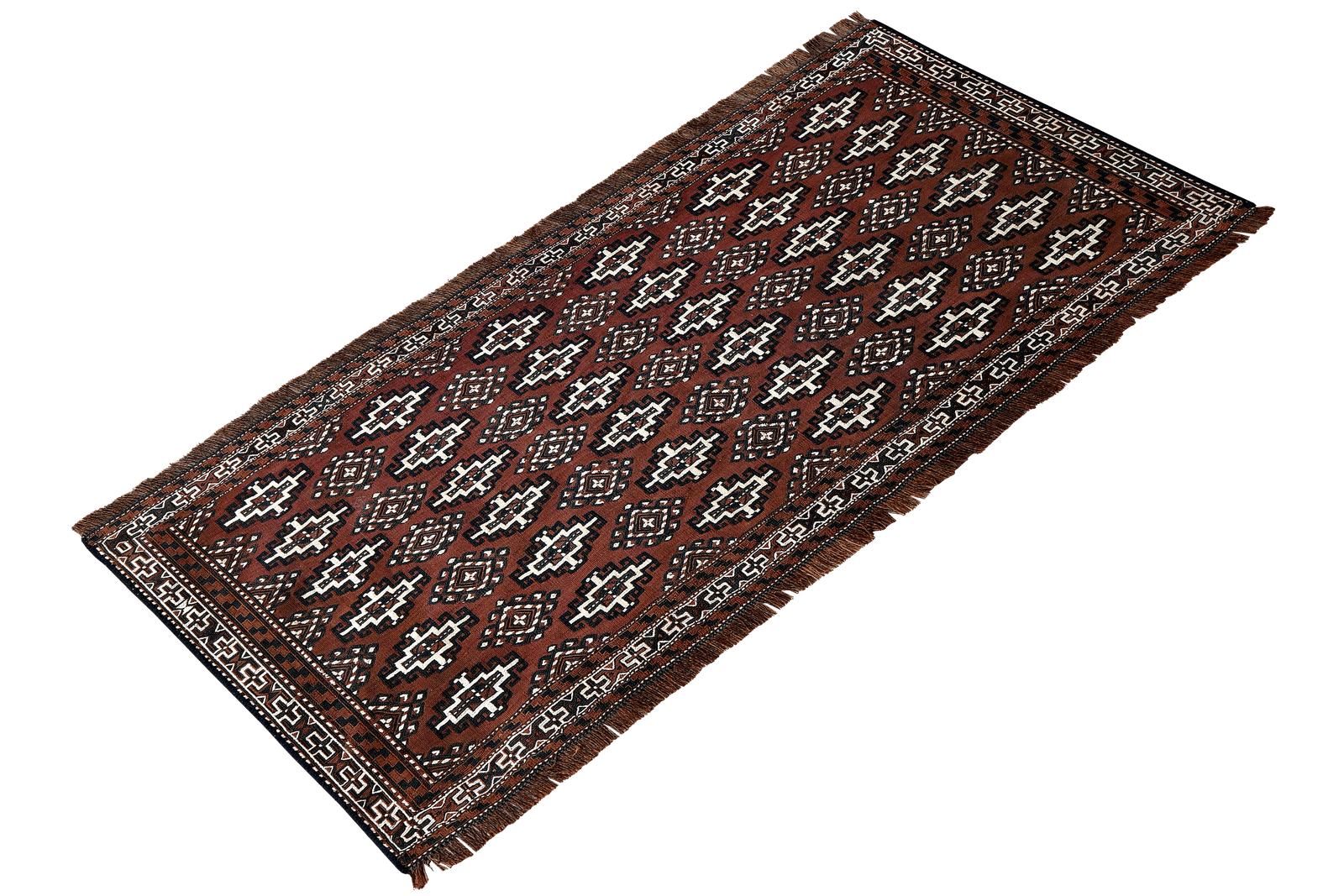 Kelim Turkman — Handmade, 124x50 cm, Brown, 100% Virgin Wool | View 4
