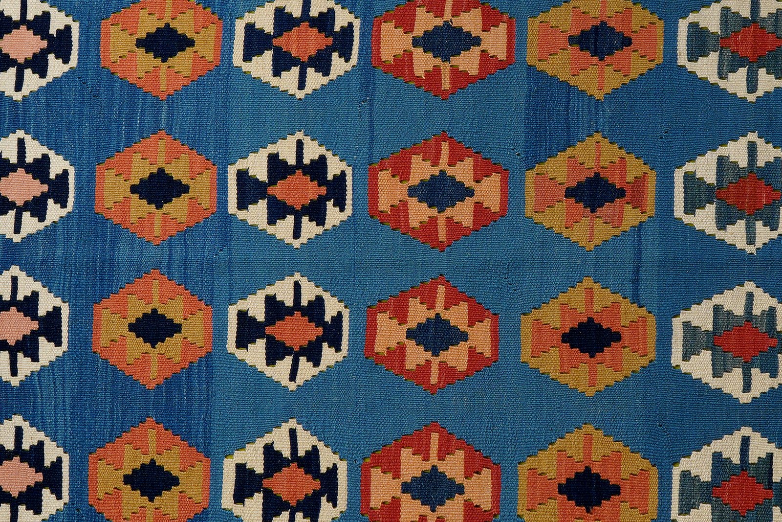 Kelim Gashgai Old — Handmade, 160x201 cm, Blue, 100% Virgin Wool | View 5