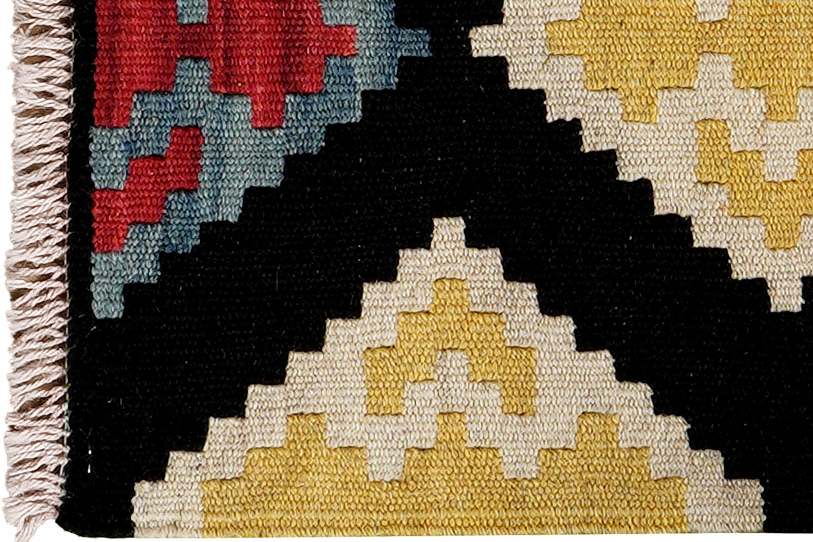 Kelim Gashgai — Handmade, 42x59 cm, Black, 100% Virgin Wool | View 3