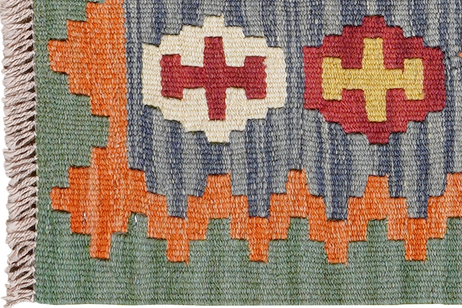 Kelim Gashgai — Handmade, 47x64 cm, Blue, 100% Virgin Wool | View 3