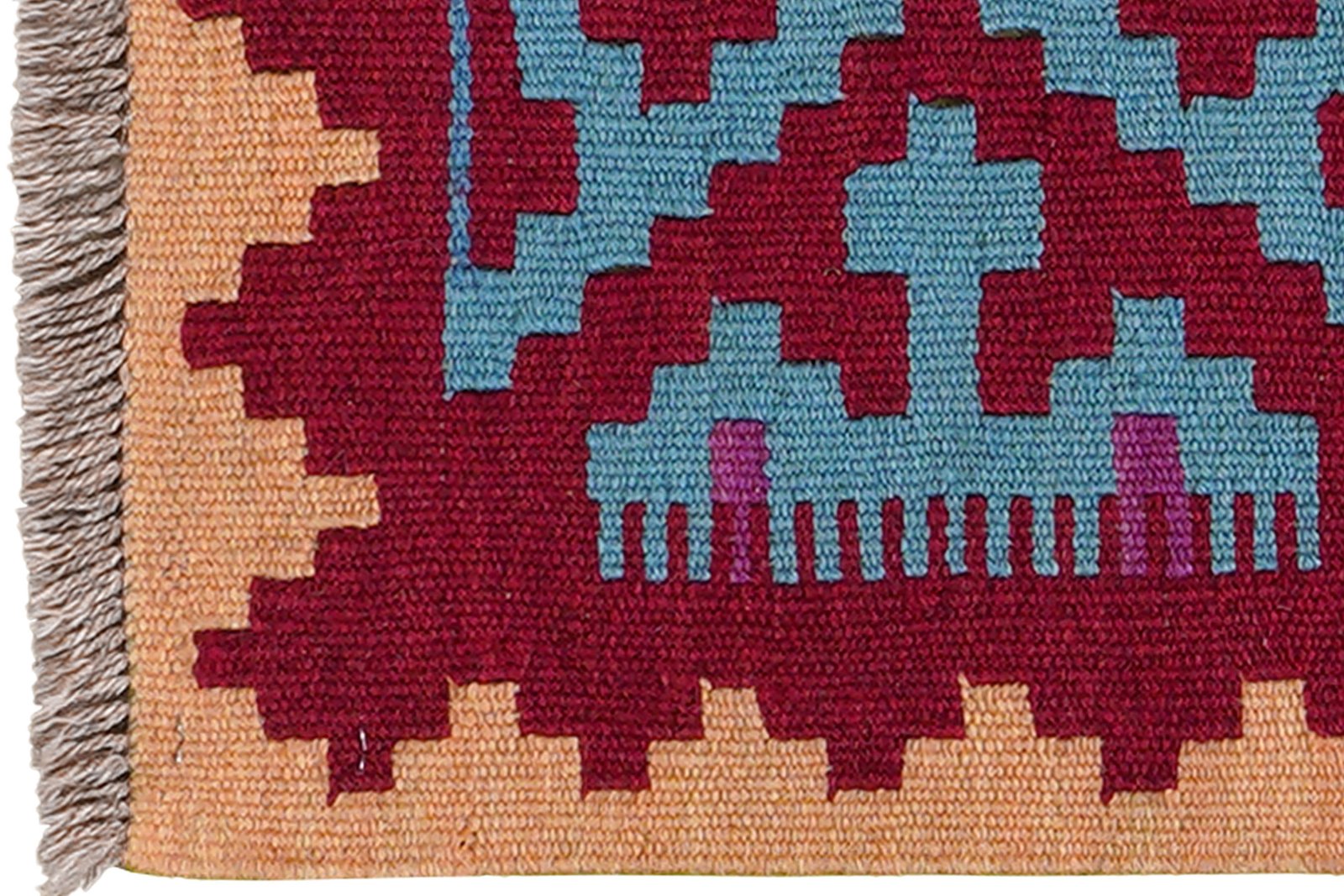 Kelim Gashgai — Handmade, 45x63 cm, Red, 100% Virgin Wool | View 3