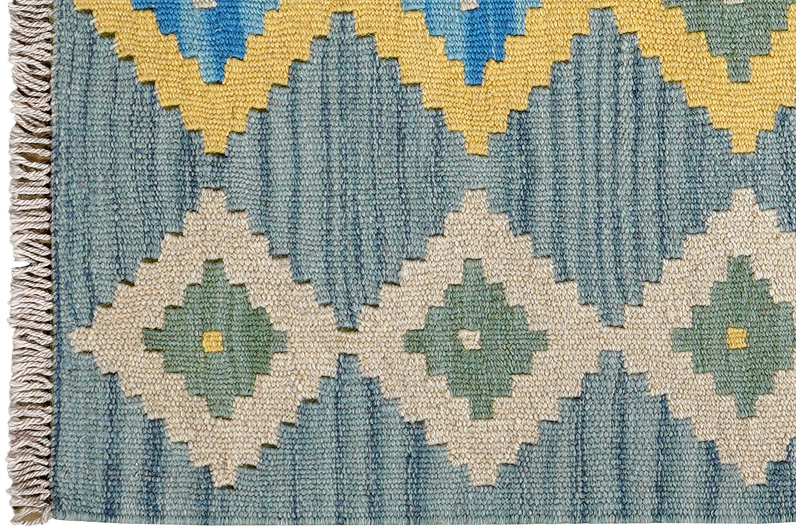 Kelim Gashgai — Handmade, 66x87 cm, Blue, 100% Virgin Wool | View 3