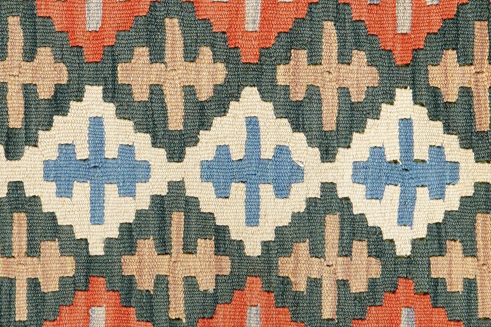 Kelim Gashgai — Handmade, 89x131 cm, Orange, 100% Virgin Wool | View 5