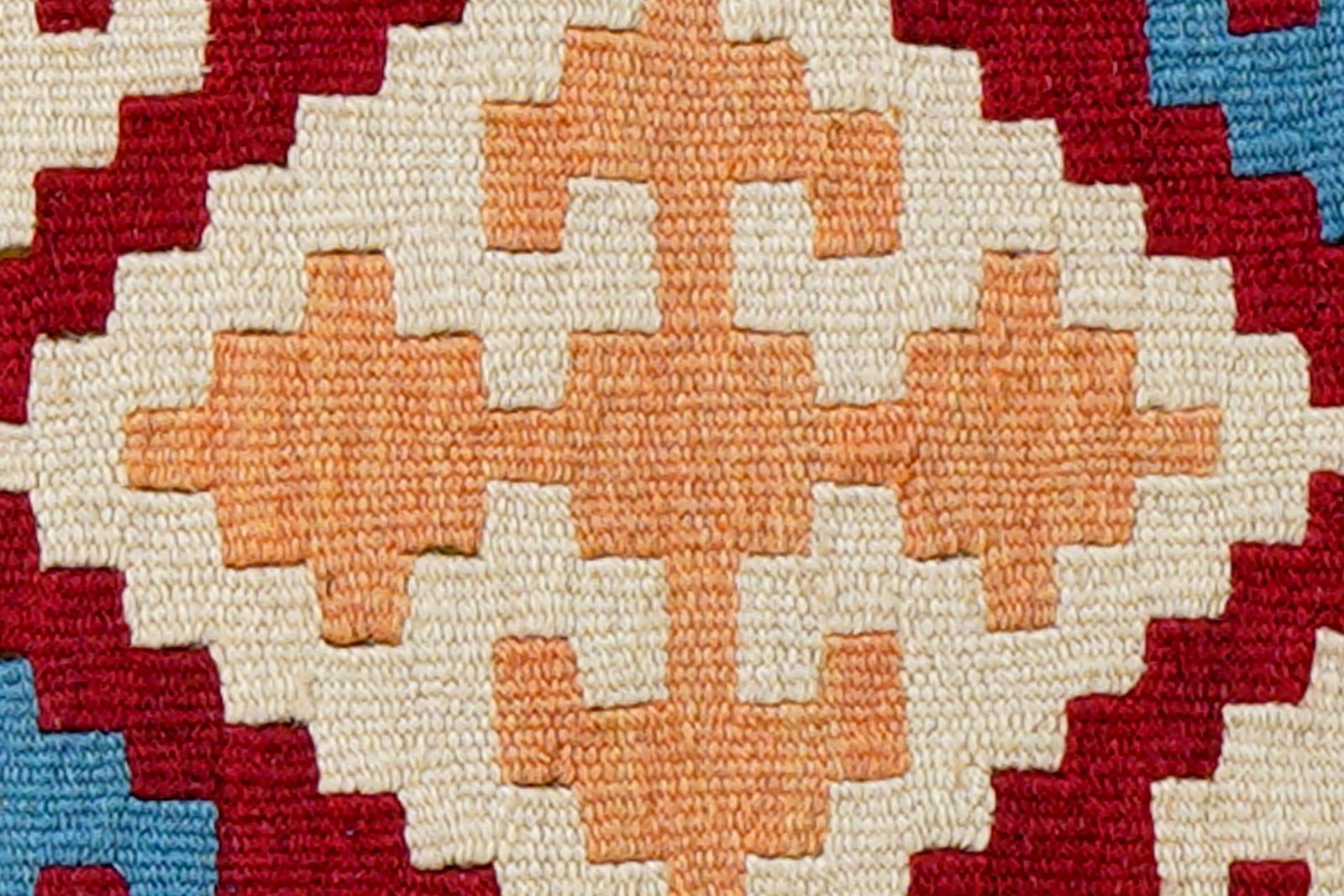 Kelim Gashgai — Handmade, 42x67 cm, Red, 100% Virgin Wool | View 5