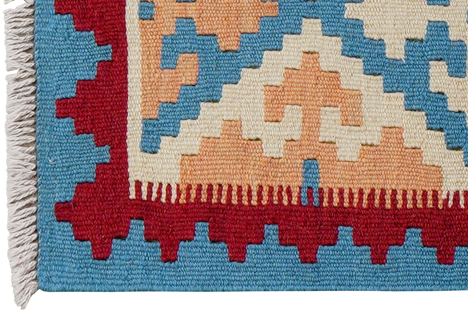 Kelim Gashgai — Handmade, 40x64 cm, Blue, 100% Virgin Wool | View 3