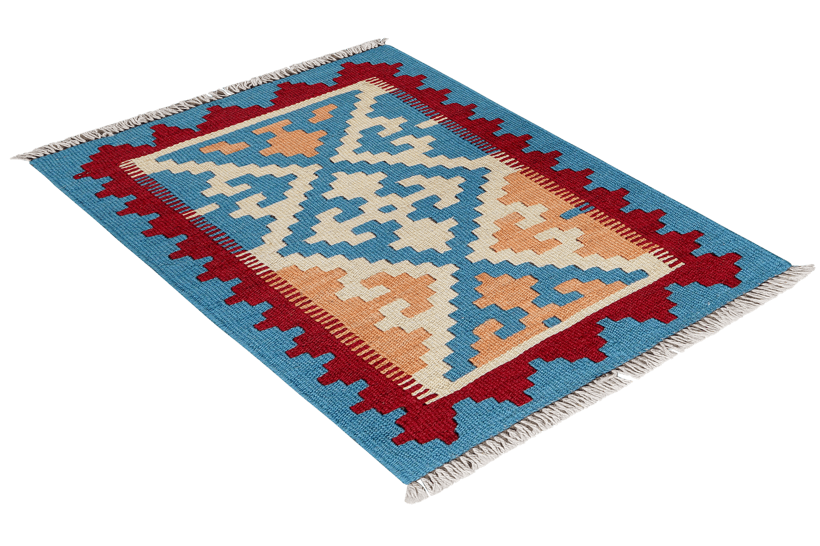 Kelim Gashgai — Handmade, 40x64 cm, Blue, 100% Virgin Wool | View 4