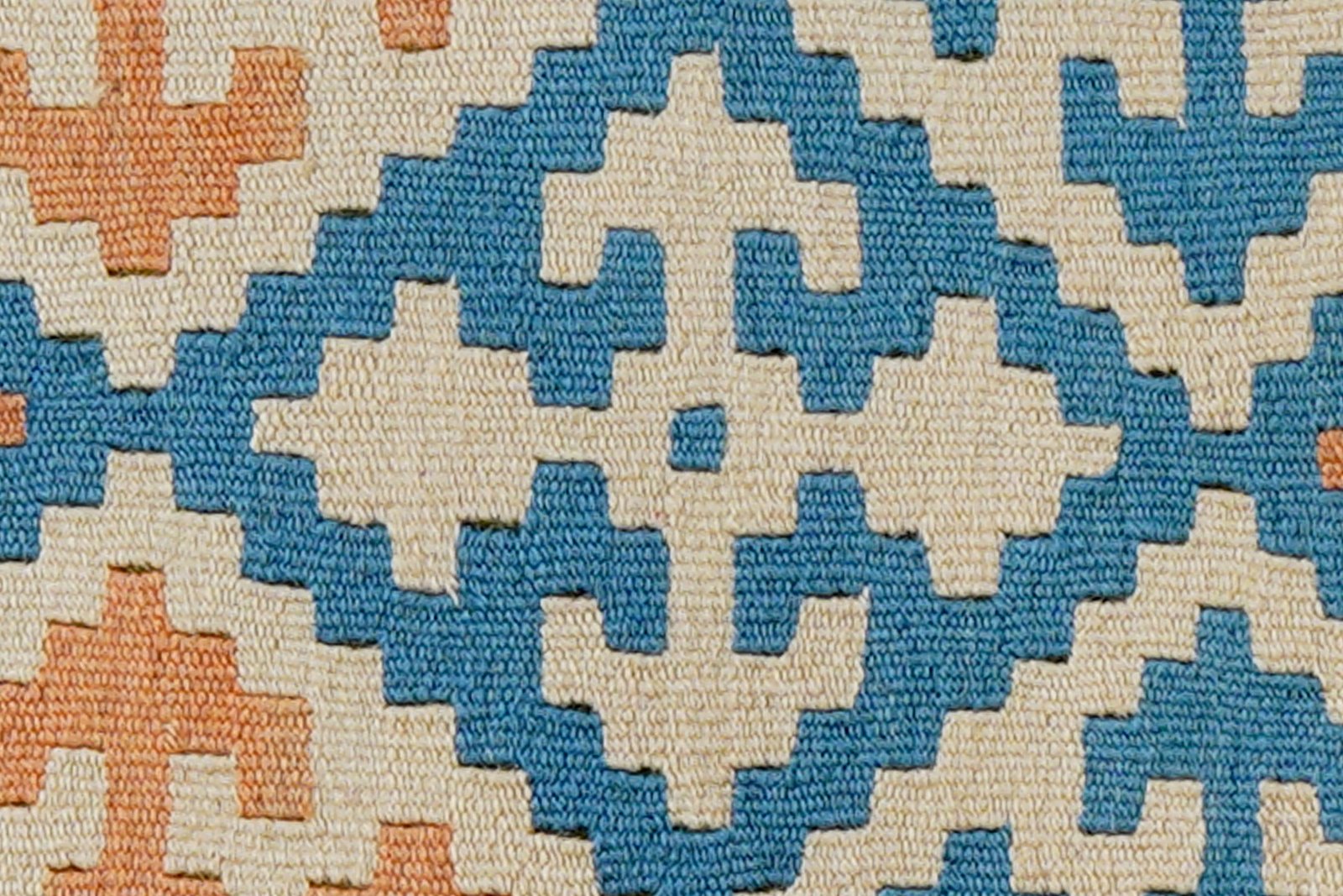 Kelim Gashgai — Handmade, 40x64 cm, Blue, 100% Virgin Wool | View 5