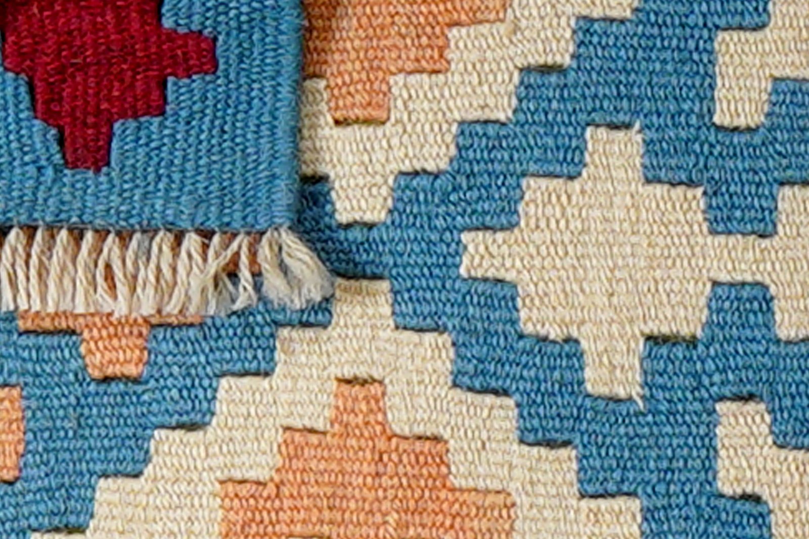 Kelim Gashgai — Handmade, 40x64 cm, Blue, 100% Virgin Wool | View 6