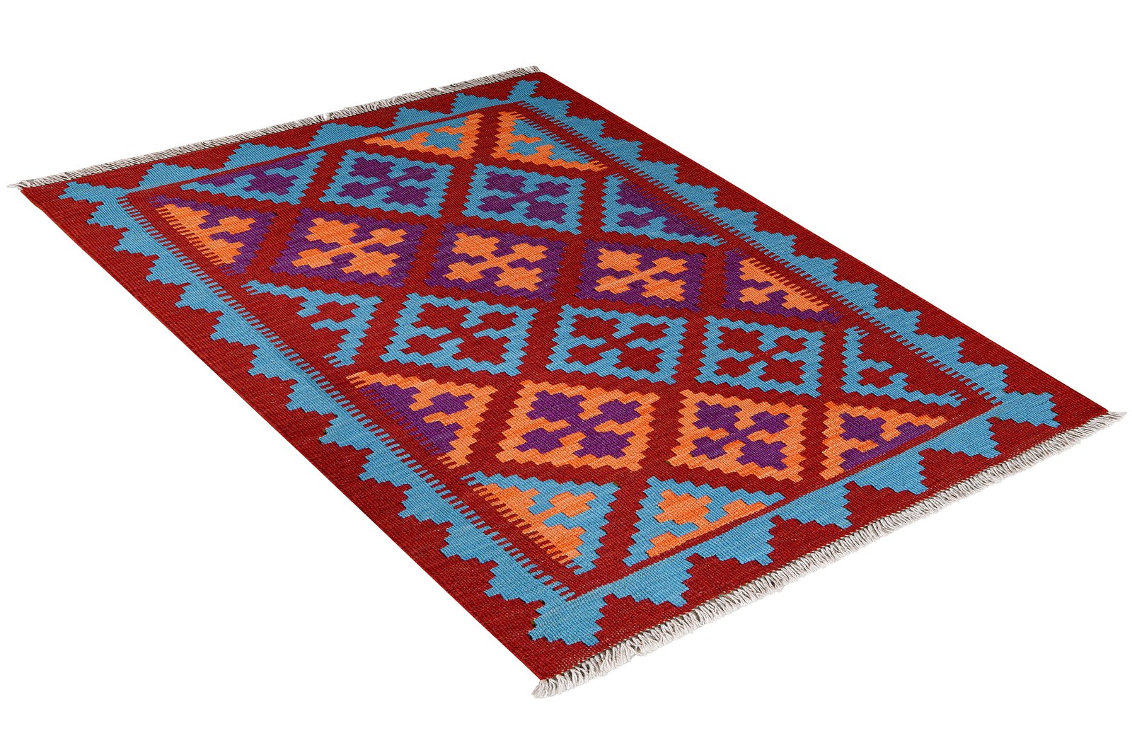 Kelim Gashgai — Handmade, 88x132 cm, Red, 100% Virgin Wool | View 4