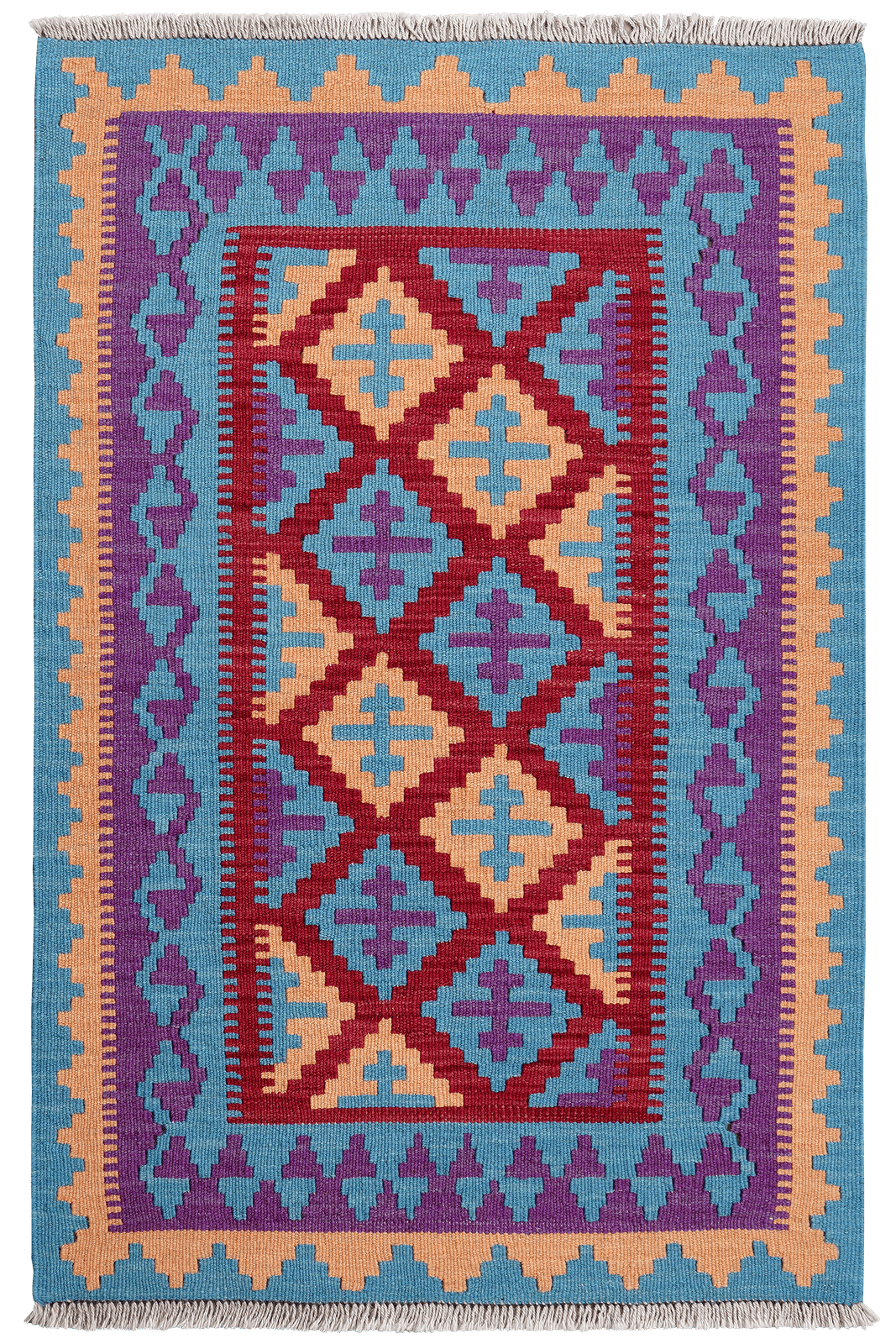 Kelim Gashgai — Handmade, 82x126 cm, Red, 100% Virgin Wool | Main view