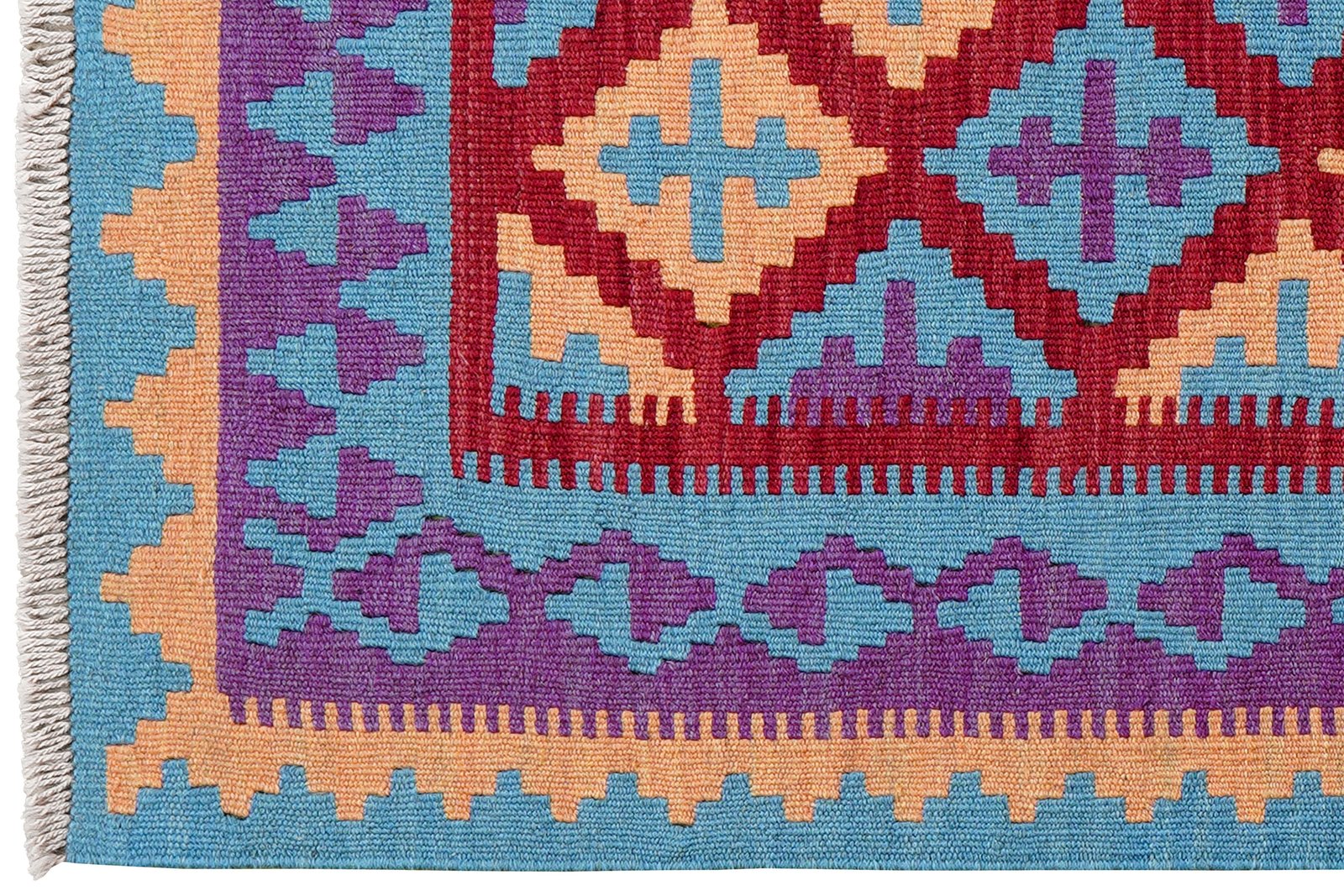 Kelim Gashgai — Handmade, 82x126 cm, Red, 100% Virgin Wool | View 3