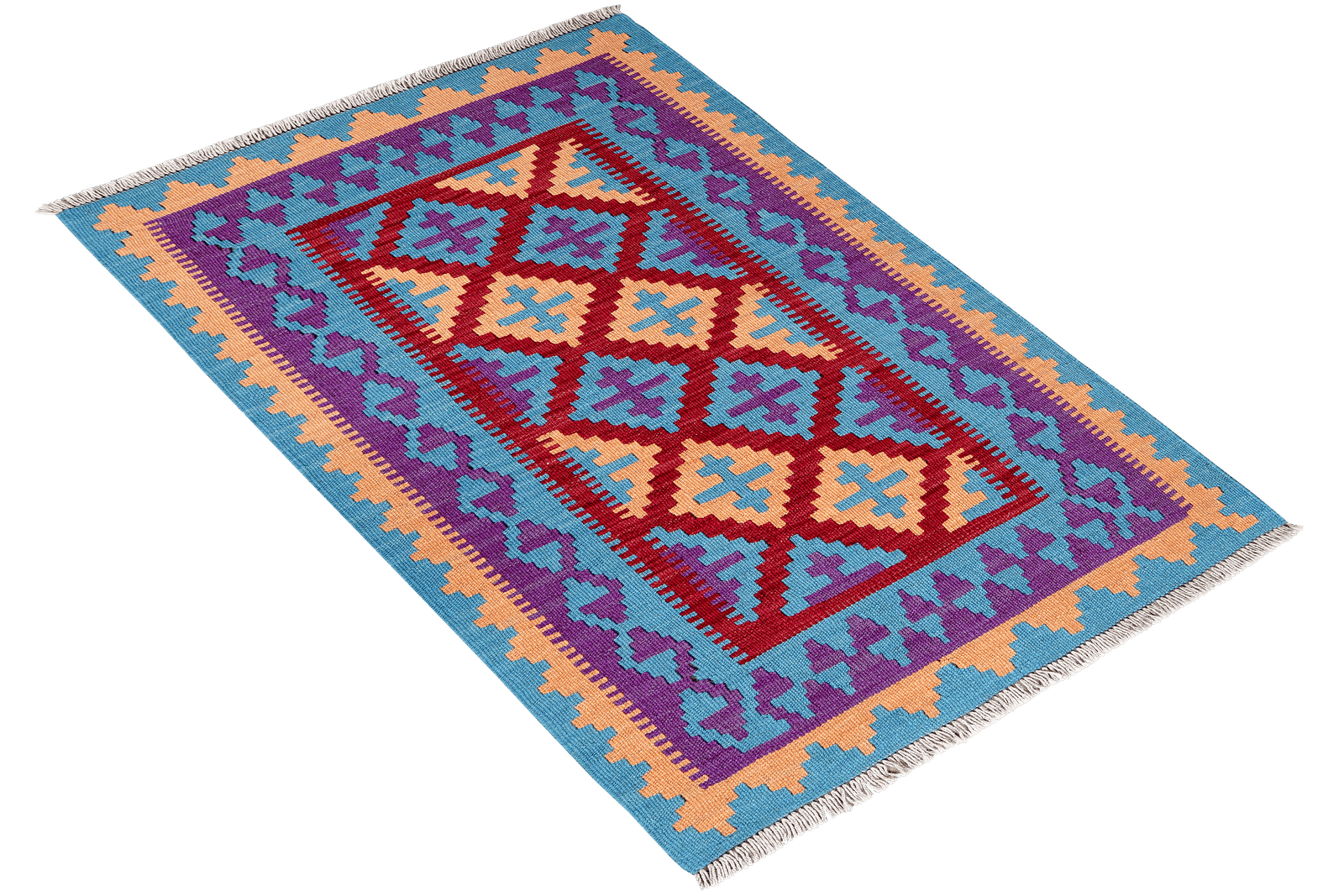 Kelim Gashgai — Handmade, 82x126 cm, Red, 100% Virgin Wool | View 4
