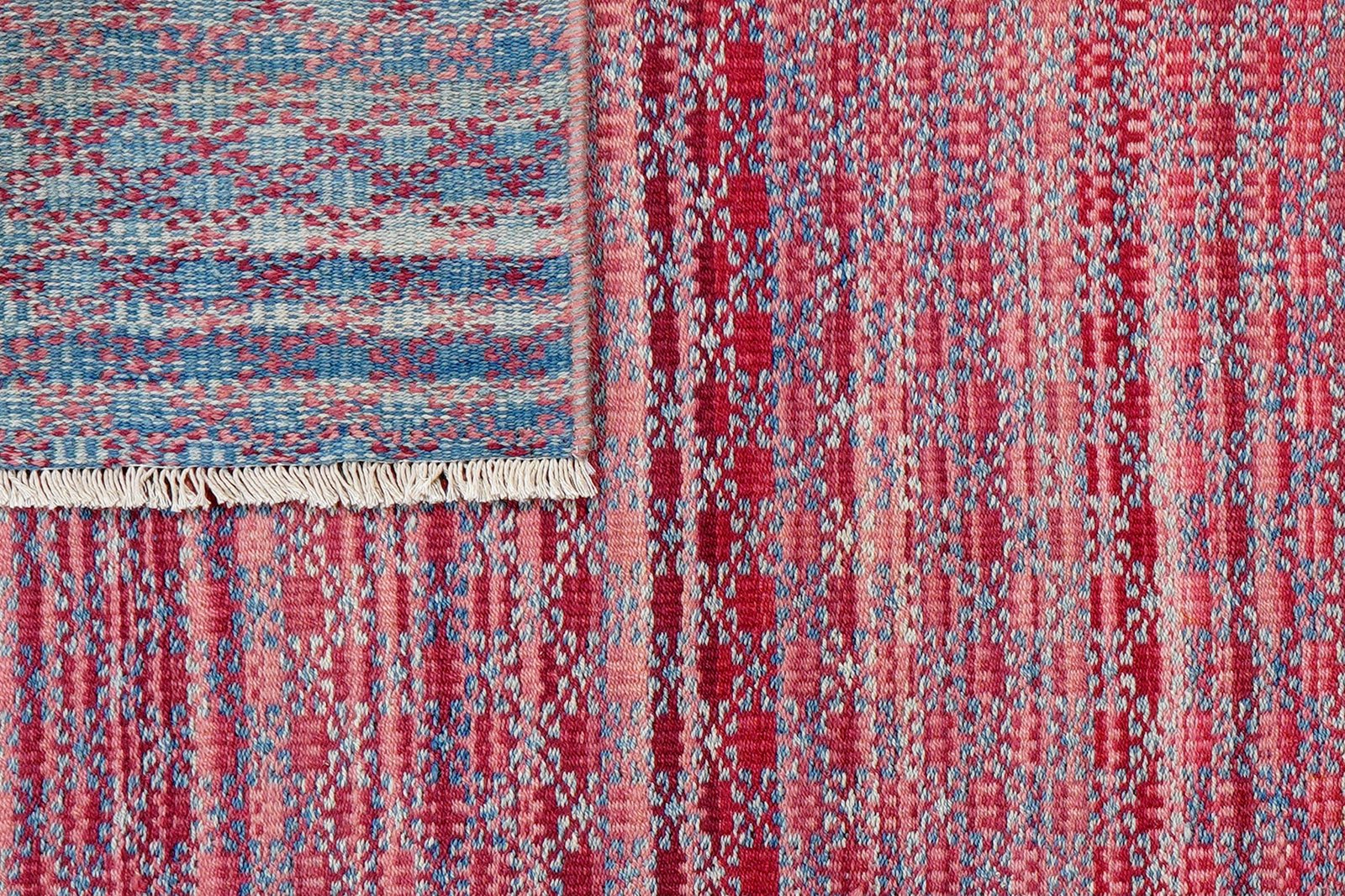 Kelim — Handmade, 147x195 cm, Red, 100% Virgin Wool | View 6