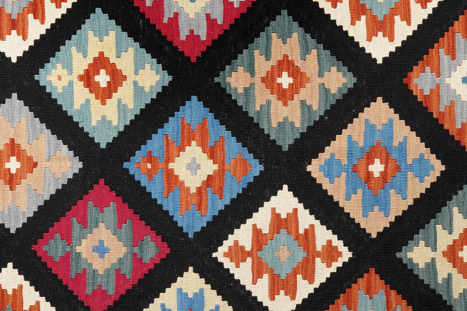 Kelim Gashgai — Handmade, 174x254 cm, Black, 100% Virgin Wool | View 5