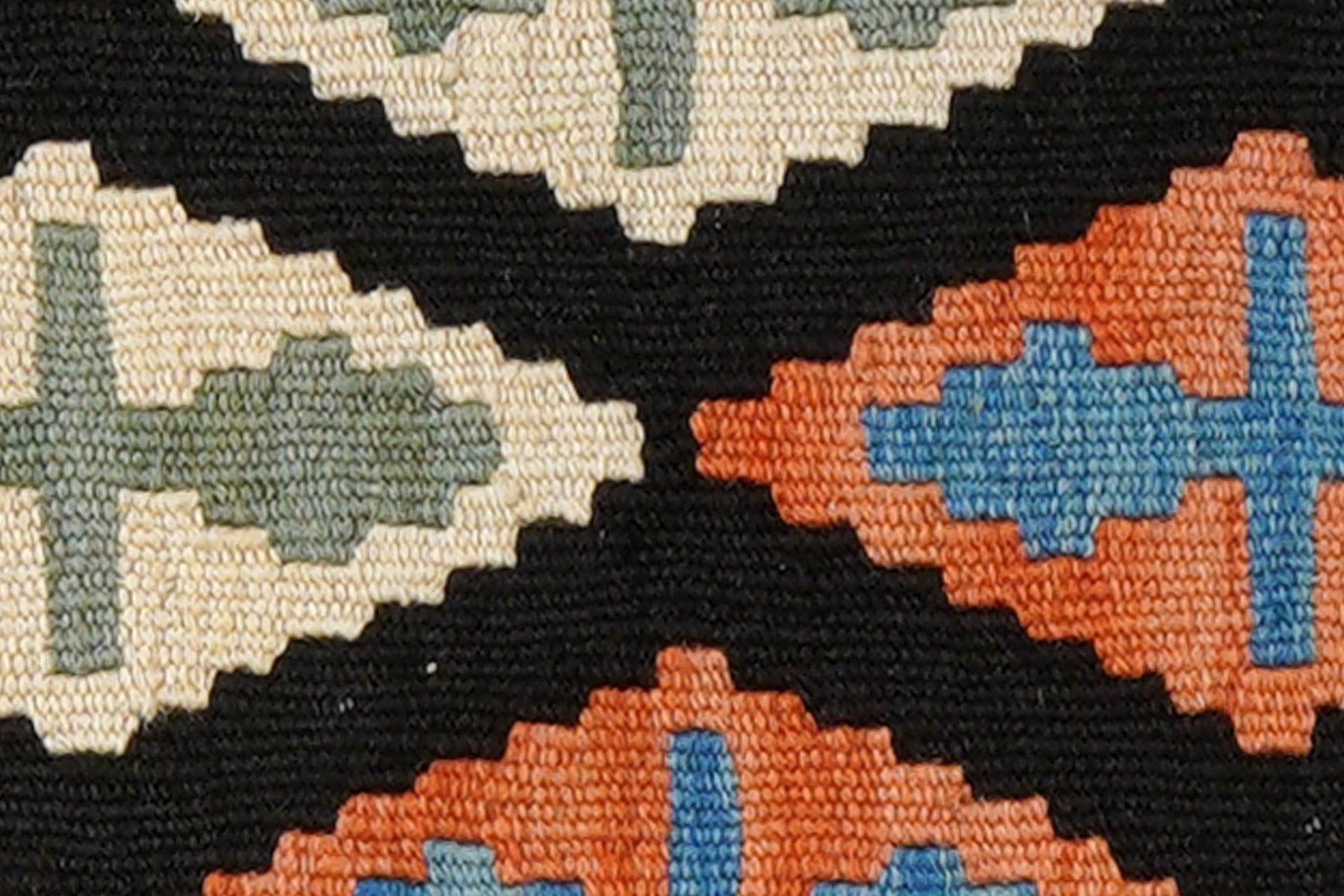 Kelim Gashgai — Handmade, 43x62 cm, Black, 100% Virgin Wool | View 5