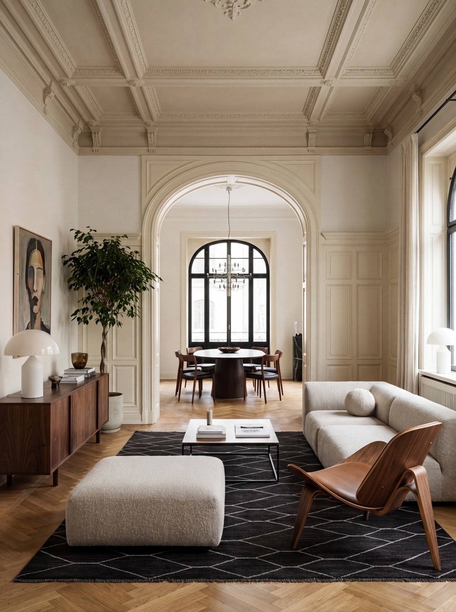 Gabbeh Basi — Handgefertigt, 288x202 cm, Braun, 100% Virgin Wool | Detail view