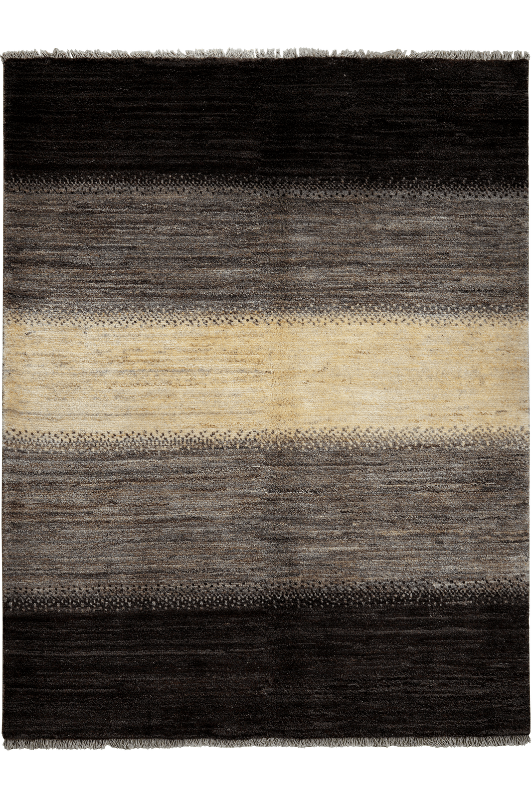 Gabbeh Sonnat — Hand-knotted, 152x196 cm, Black, 100% Virgin Wool | Main view