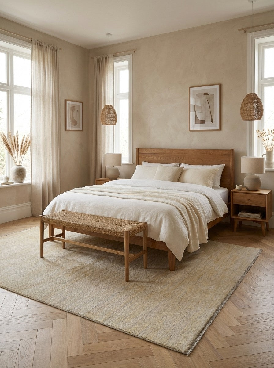 Gabbeh — Hand-knotted, 204x288 cm, Beige, 100% Virgin Wool | Detail view