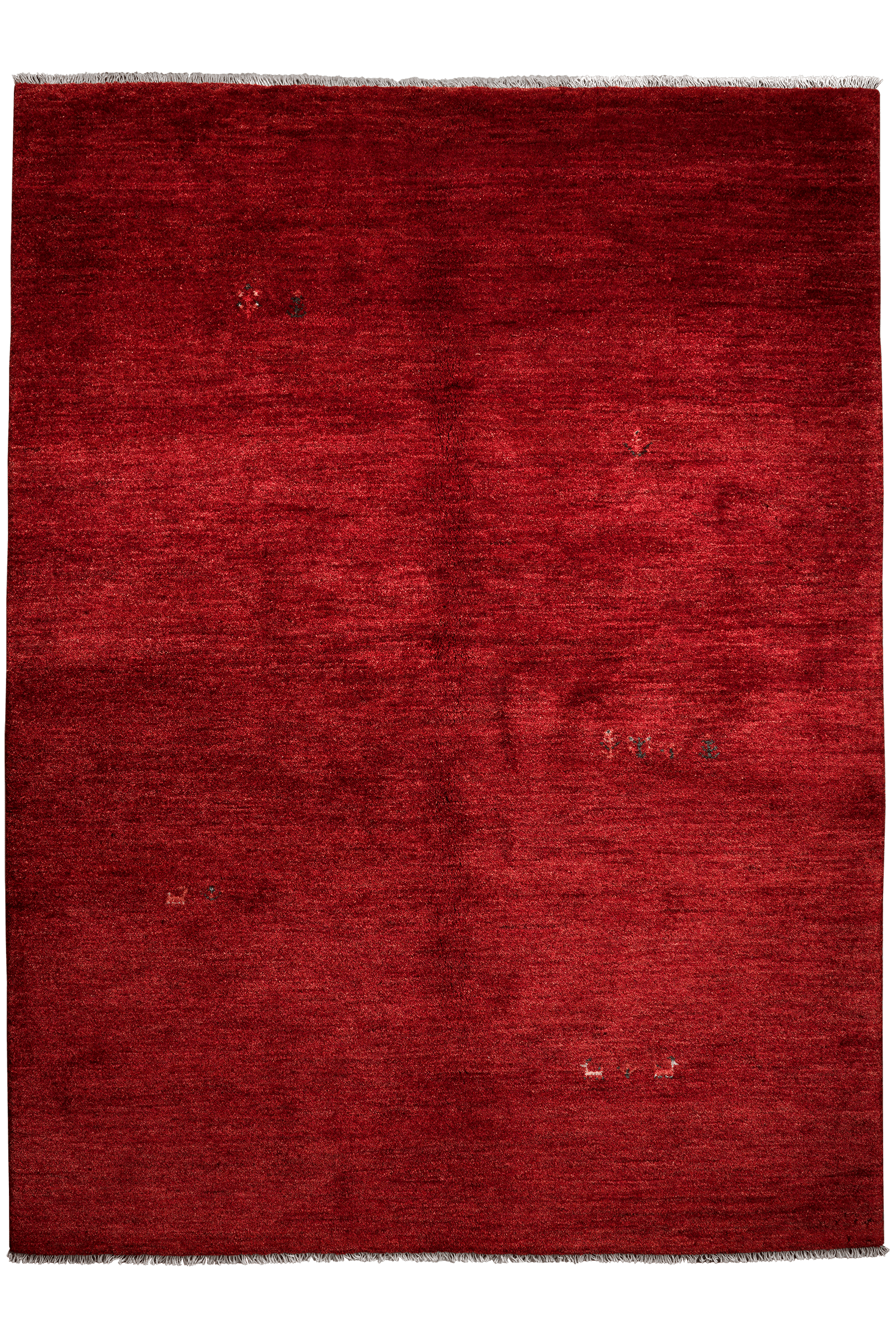 Gabbeh — Hand-knotted, 175x234 cm, Red, 100% Virgin Wool | Main view
