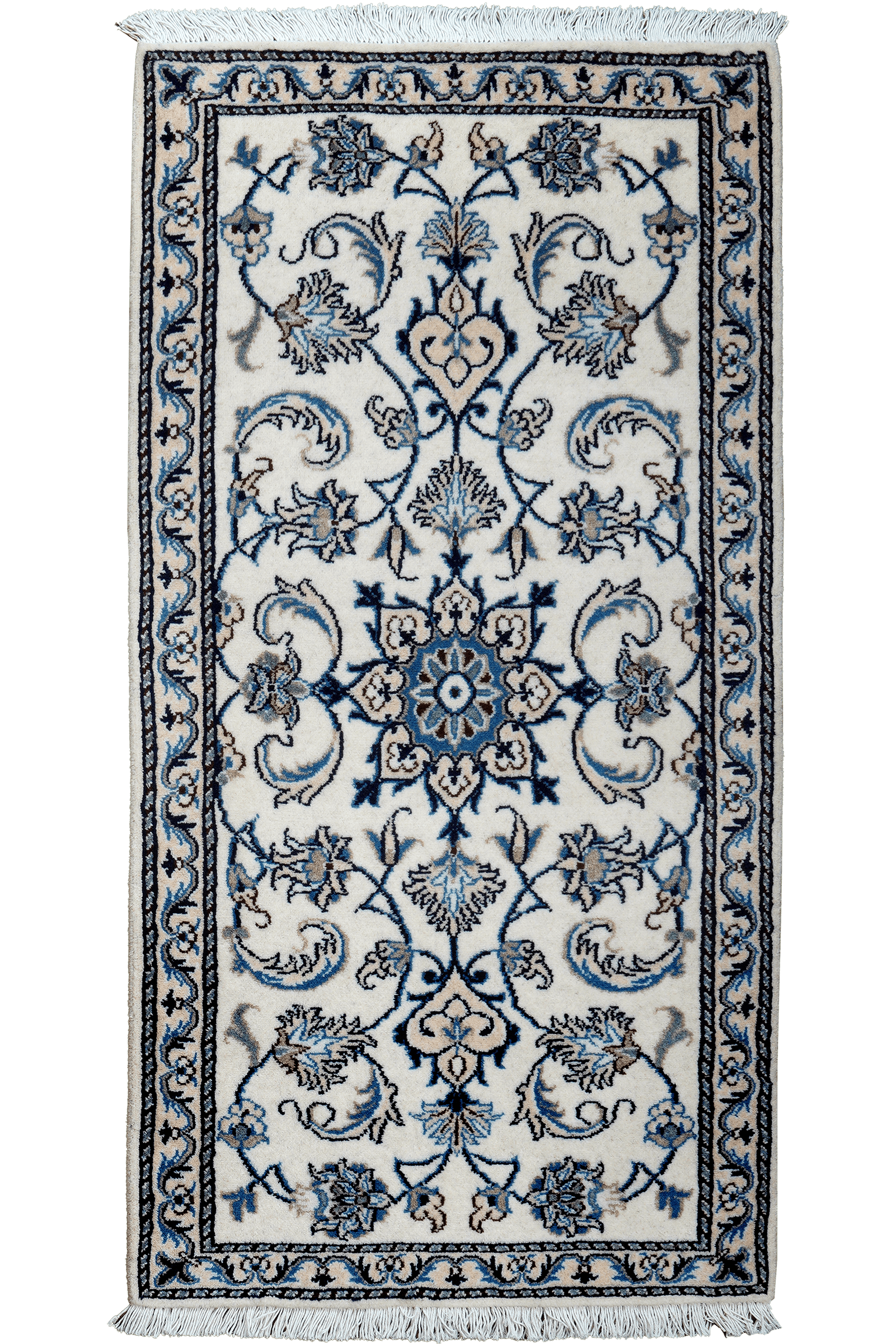 Nain 12La — Hand-knotted, 68x133 cm, Beige, 100% Virgin Wool | Main view
