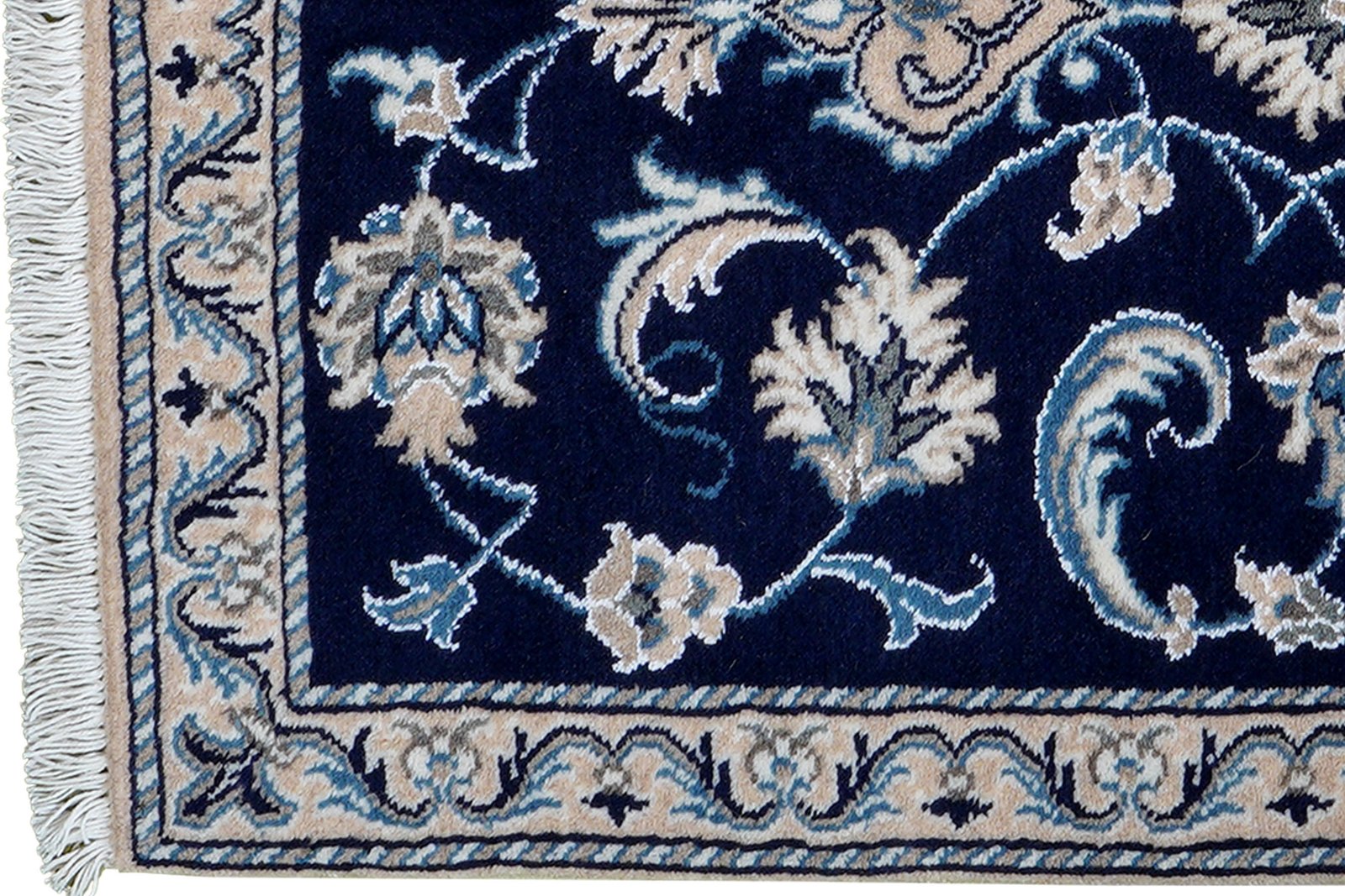 Nain 12La — Hand-knotted, 69x139 cm, Blue, 100% Virgin Wool | View 3