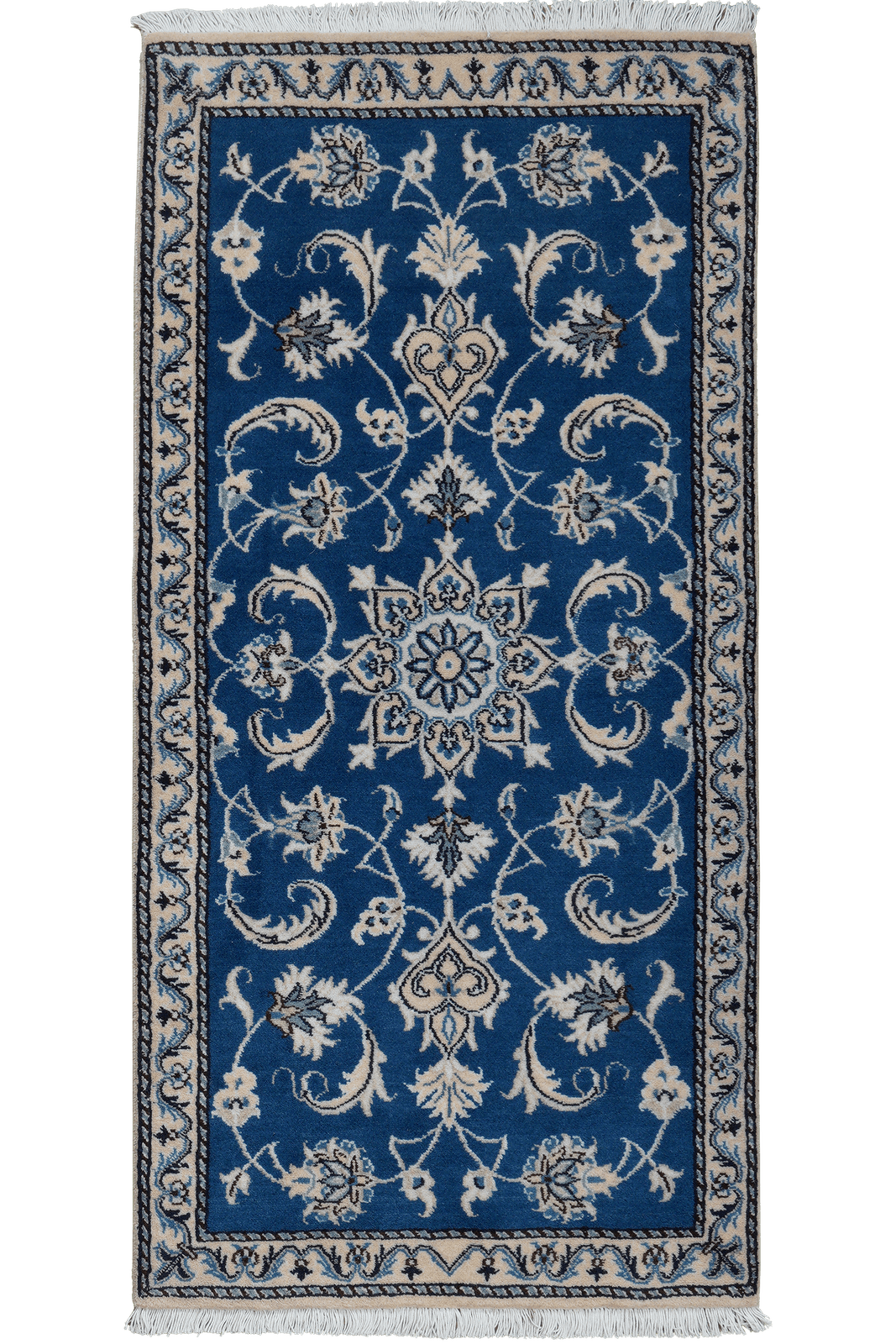 Nain 12La — Hand-knotted, 70x139 cm, Blue, 100% Virgin Wool | Main view