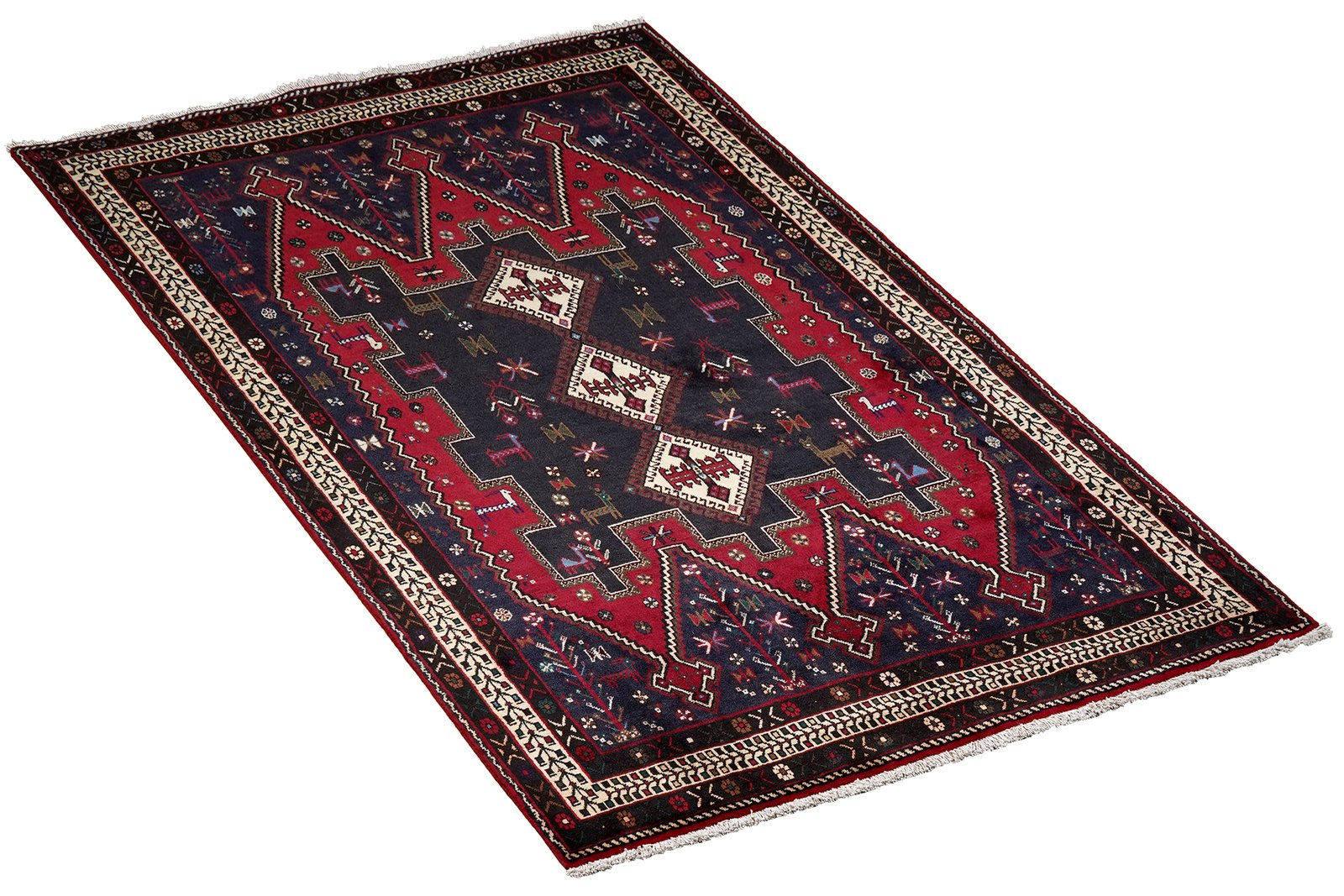 Afshar — Hand-knotted, 148x219 cm, Blue, 100% Virgin Wool | View 4