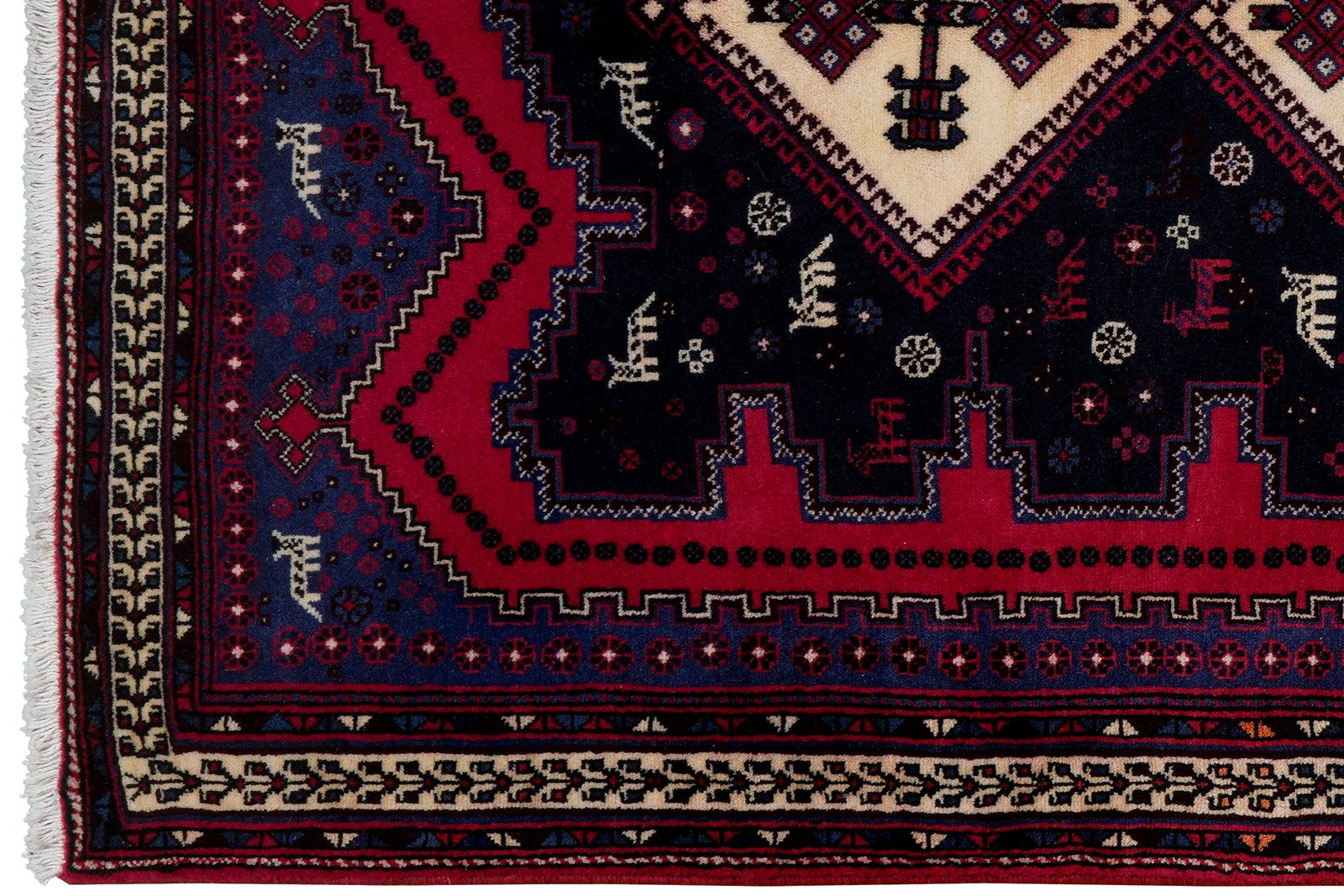 Afshar — Hand-knotted, 134x208 cm, Blue, 100% Virgin Wool | View 3