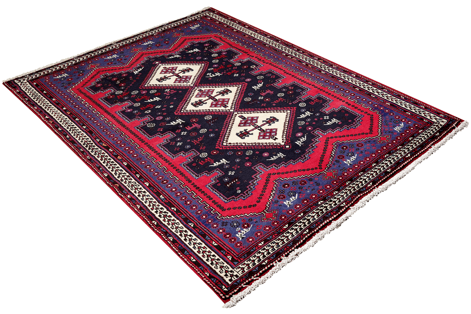 Afshar — Hand-knotted, 134x208 cm, Blue, 100% Virgin Wool | View 4