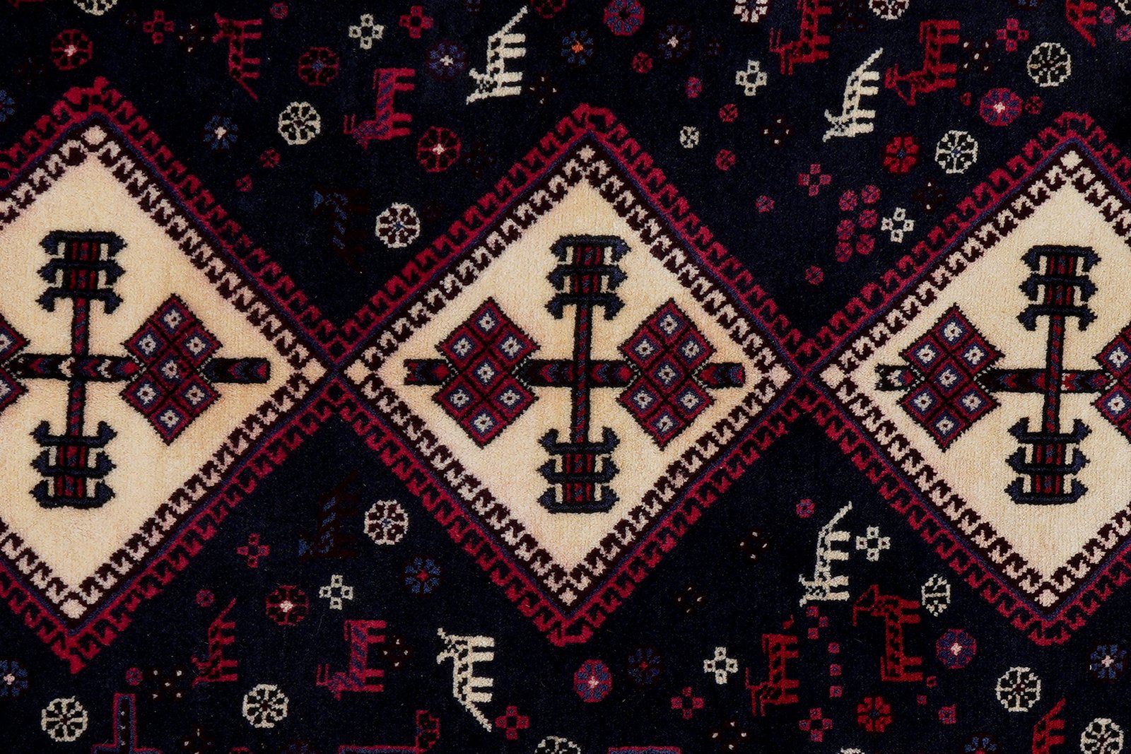 Afshar — Hand-knotted, 134x208 cm, Blue, 100% Virgin Wool | View 6