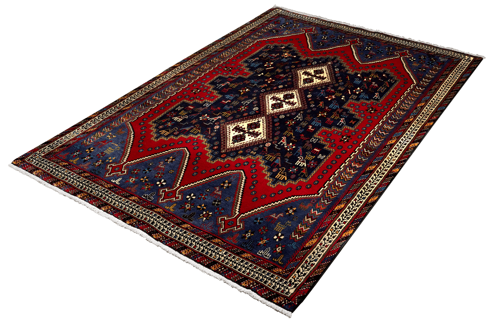 Afshar — Hand-knotted, 167x245 cm, Red, 100% Virgin Wool | View 5