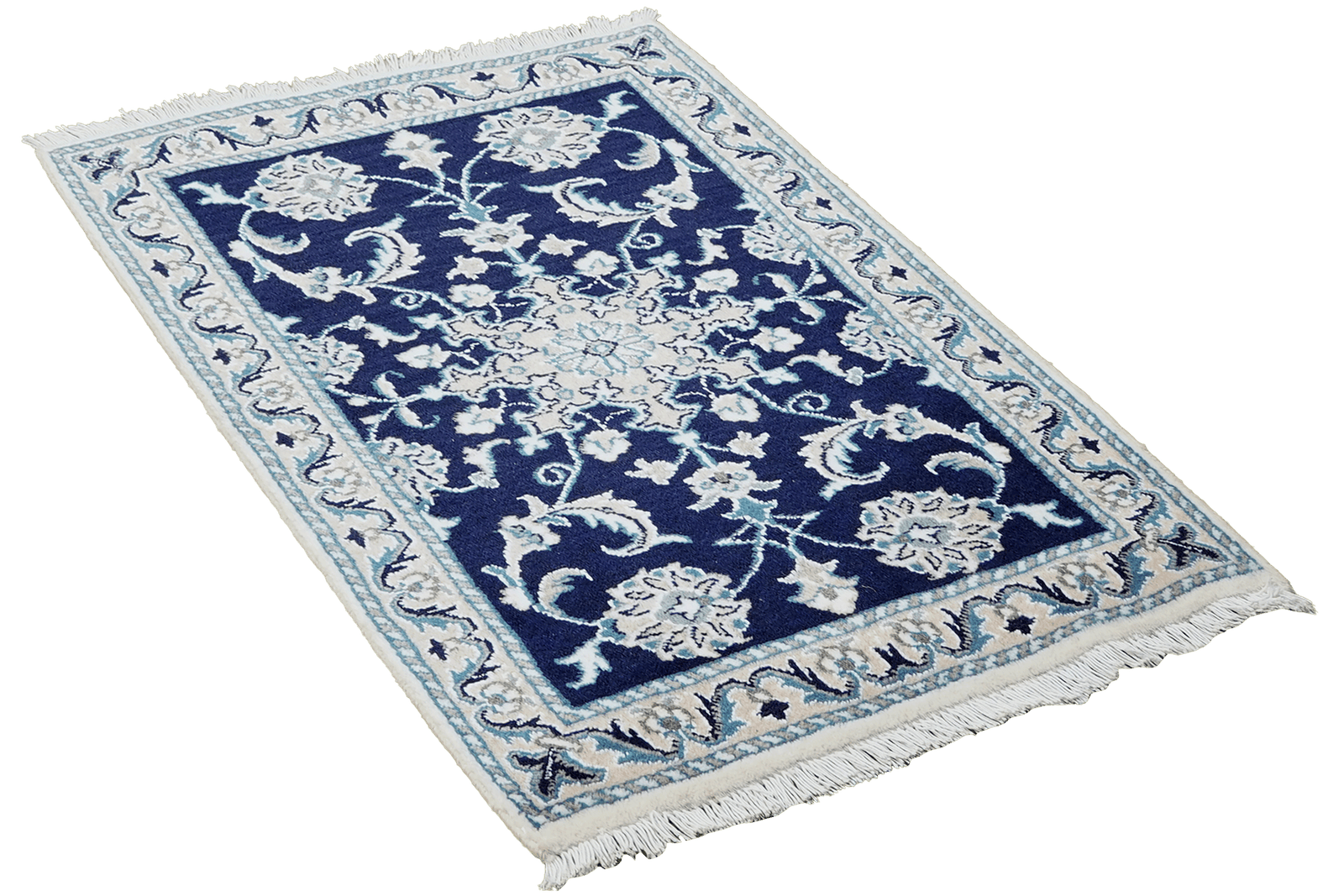 Nain 12La — Hand-knotted, 61x89 cm, Blue, 100% Virgin Wool | View 4