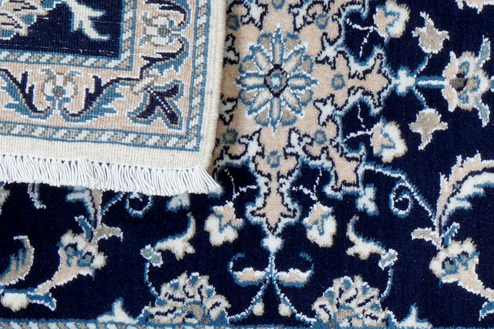 Nain 12La — Hand-knotted, 61x89 cm, Blue, 100% Virgin Wool | View 7
