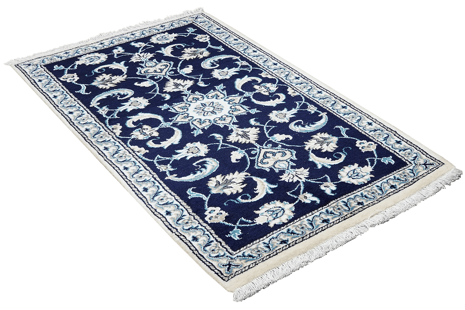 Nain 12La — Hand-knotted, 68x140 cm, Blue, 100% Virgin Wool | View 4