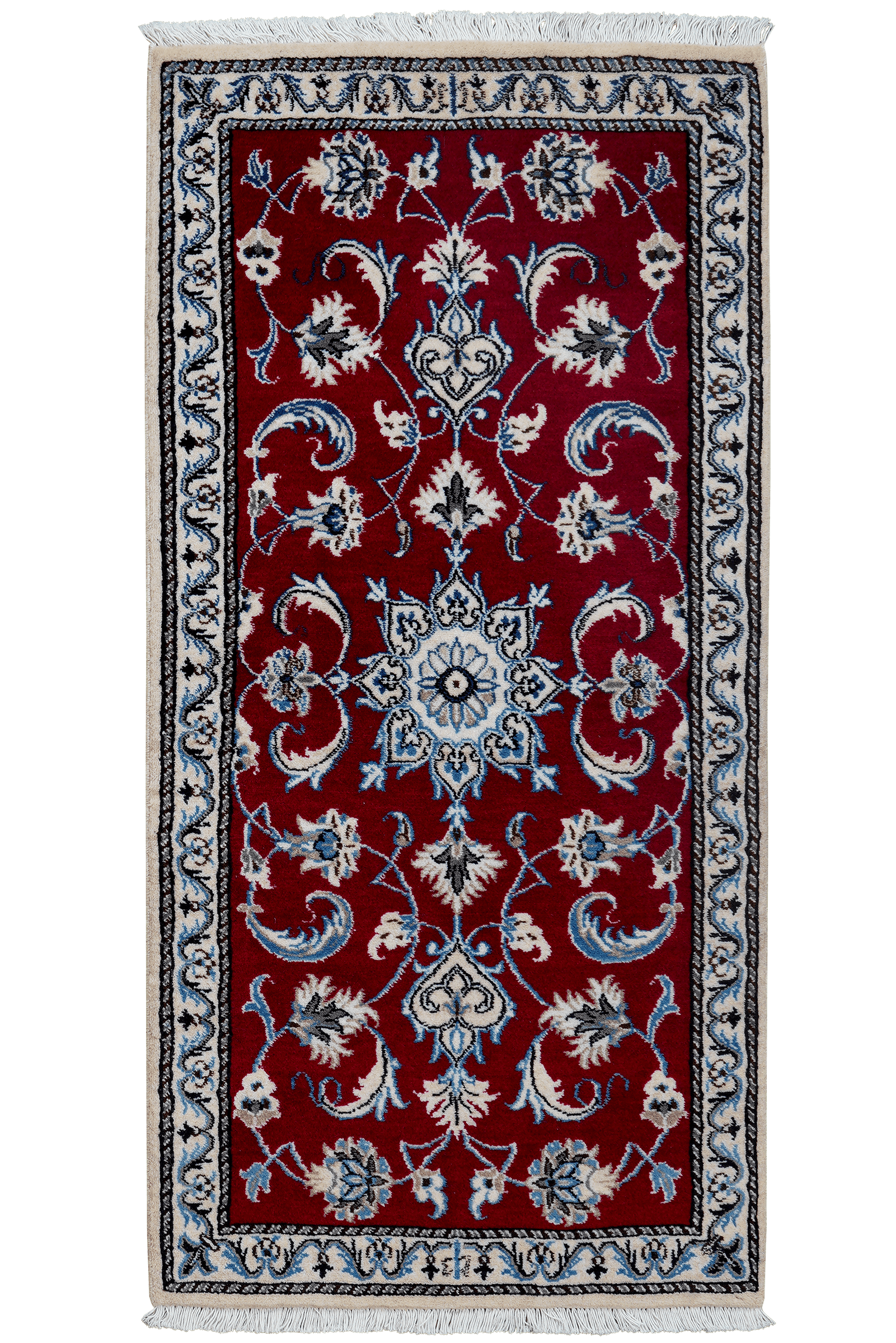 Nain 12La — Hand-knotted, 69x138 cm, Red, 100% Virgin Wool | Main view