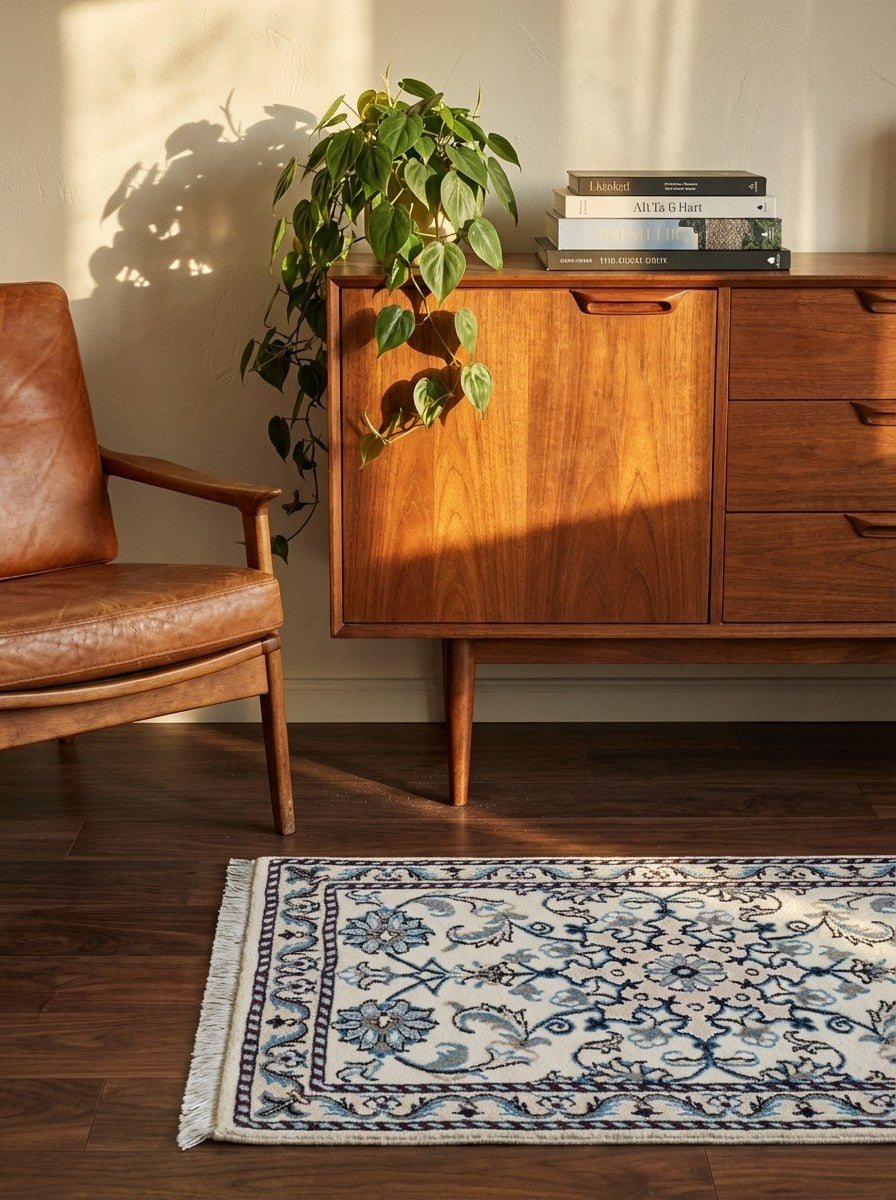 Nain 12La — Hand-knotted, 58x86 cm, Beige, 100% Virgin Wool | Back view