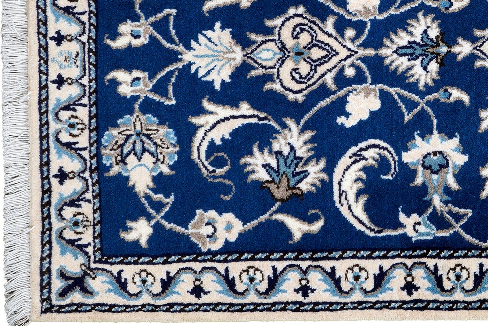 Nain 12La — Hand-knotted, 69x135 cm, Blue, 100% Virgin Wool | View 3